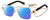 Profile View of Marc Jacobs MARC495S Designer Polarized Reading Sunglasses with Custom Cut Powered Blue Mirror Lenses in Gold Copper Tortoise Havana Ladies Hexagonal Full Rim Metal 58 mm