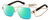 Profile View of Marc Jacobs MARC495S Designer Polarized Reading Sunglasses with Custom Cut Powered Green Mirror Lenses in Gold Copper Tortoise Havana Ladies Hexagonal Full Rim Metal 58 mm