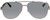 Front View of Gucci GG0528S Unisex Aviator Sunglasses Ruthenium Silver Black Crystal/Grey 63mm