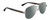 Profile View of Gucci GG0528S Designer Polarized Reading Sunglasses with Custom Cut Powered Smoke Grey Lenses in Ruthenium Silver Black Crystal Unisex Pilot Full Rim Metal 63 mm