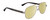 Profile View of Gucci GG0528S Designer Polarized Reading Sunglasses with Custom Cut Powered Sun Flower Yellow Lenses in Ruthenium Silver Black Crystal Unisex Pilot Full Rim Metal 63 mm