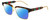 Profile View of Gucci GG0603S Designer Polarized Sunglasses with Custom Cut Blue Mirror Lenses in Tortoise Havana Gold Red Green Unisex Square Full Rim Metal 56 mm
