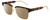 Profile View of Gucci GG0603S Designer Polarized Reading Sunglasses with Custom Cut Powered Amber Brown Lenses in Tortoise Havana Gold Red Green Unisex Square Full Rim Metal 56 mm