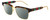 Profile View of Gucci GG0603S Designer Polarized Reading Sunglasses with Custom Cut Powered Smoke Grey Lenses in Tortoise Havana Gold Red Green Unisex Square Full Rim Metal 56 mm