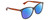 Profile View of Gucci GG0024S Designer Polarized Sunglasses with Custom Cut Blue Mirror Lenses in Gloss Black Brown Havana Unisex Square Full Rim Acetate 58 mm