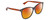 Profile View of Gucci GG0024S Designer Polarized Sunglasses with Custom Cut Red Mirror Lenses in Gloss Black Brown Havana Unisex Square Full Rim Acetate 58 mm