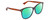 Profile View of Gucci GG0024S Designer Polarized Reading Sunglasses with Custom Cut Powered Green Mirror Lenses in Gloss Black Brown Havana Unisex Square Full Rim Acetate 58 mm