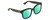 Profile View of Gucci GG0034SN Designer Polarized Reading Sunglasses with Custom Cut Powered Green Mirror Lenses in Gloss Black Green Crystal Ladies Square Full Rim Acetate 54 mm