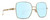 Profile View of Gucci GG0724S Designer Progressive Lens Blue Light Blocking Eyeglasses in Shiny Gold Black Ladies Square Full Rim Metal 61 mm
