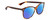 Profile View of Gucci GG0024S Designer Polarized Sunglasses with Custom Cut Blue Mirror Lenses in Brown Tortoise Havana Unisex Square Full Rim Acetate 58 mm