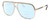 Profile View of Gucci GG0200S Designer Progressive Lens Blue Light Blocking Eyeglasses in Yellow Gold Mens Pilot Full Rim Acetate 57 mm