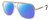 Profile View of Gucci GG0200S Designer Polarized Sunglasses with Custom Cut Blue Mirror Lenses in Yellow Gold Mens Pilot Full Rim Acetate 57 mm