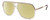 Profile View of Gucci GG0200S Designer Polarized Reading Sunglasses with Custom Cut Powered Sun Flower Yellow Lenses in Yellow Gold Mens Pilot Full Rim Acetate 57 mm