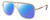 Profile View of Gucci GG0200S Designer Polarized Reading Sunglasses with Custom Cut Powered Blue Mirror Lenses in Yellow Gold Mens Pilot Full Rim Acetate 57 mm