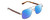 Profile View of Gucci GG0529S Designer Polarized Reading Sunglasses with Custom Cut Powered Blue Mirror Lenses in Ruthenium Silver Tortoise Havana Unisex Pilot Full Rim Metal 60 mm