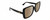 Profile View of Gucci GG0632S Designer Polarized Sunglasses with Custom Cut Amber Brown Lenses in Gloss Black Gold Ladies Square Full Rim Acetate 56 mm