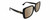 Profile View of Gucci GG0632S Designer Polarized Reading Sunglasses with Custom Cut Powered Amber Brown Lenses in Gloss Black Gold Ladies Square Full Rim Acetate 56 mm