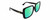 Profile View of Gucci GG0632S Designer Polarized Reading Sunglasses with Custom Cut Powered Green Mirror Lenses in Gloss Black Gold Ladies Square Full Rim Acetate 56 mm