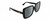 Profile View of Gucci GG0632S Designer Polarized Reading Sunglasses with Custom Cut Powered Smoke Grey Lenses in Gloss Black Gold Ladies Square Full Rim Acetate 56 mm