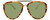 Front View of Gucci GG0672S Unisex Aviator Sunglasses in Tortoise Havana Gold/Light Green 58mm