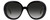 Front View of Gucci GG0712S Womens Round Designer Sunglasses Black Red Gold/Grey Gradient 55mm