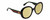 Profile View of Gucci GG0712S Designer Polarized Reading Sunglasses with Custom Cut Powered Sun Flower Yellow Lenses in Gloss Black Red Gold Ladies Round Full Rim Acetate 55 mm