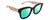 Profile View of Gucci GG0998S Designer Polarized Reading Sunglasses with Custom Cut Powered Green Mirror Lenses in Gloss Black Pink Opal Gold Ladies Cat Eye Full Rim Acetate 52 mm
