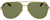 Front View of Gucci GG0528S Unisex Aviator Designer Sunglasses Gold Tortoise Havana/Green 63mm