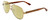 Profile View of Gucci GG0528S Designer Polarized Reading Sunglasses with Custom Cut Powered Sun Flower Yellow Lenses in Gold Tortoise Havana Unisex Pilot Full Rim Metal 63 mm