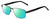 Profile View of Dale Earnhardt, Jr. DJ6816 Designer Polarized Reading Sunglasses with Custom Cut Powered Green Mirror Lenses in Satin GunMetal Silver Black Unisex Rectangular Full Rim Stainless Steel 60 mm