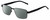 Profile View of Dale Earnhardt, Jr. DJ6816 Designer Polarized Reading Sunglasses with Custom Cut Powered Smoke Grey Lenses in Satin Black Unisex Rectangular Full Rim Stainless Steel 60 mm