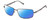 Profile View of BMW BS0016 Designer Polarized Sunglasses with Custom Cut Blue Mirror Lenses in Gunmetal Black Grey Mens Rectangular Full Rim Metal 62 mm