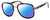 Profile View of Guess Factory GF5091 Designer Polarized Sunglasses with Custom Cut Blue Mirror Lenses in Tortoise Havana Gunmetal Black Ladies Pilot Full Rim Acetate 57 mm