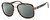 Profile View of Guess Factory GF5091 Designer Polarized Reading Sunglasses with Custom Cut Powered Smoke Grey Lenses in Tortoise Havana Gunmetal Black Ladies Pilot Full Rim Acetate 57 mm