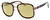 Profile View of Guess Factory GF5091 Designer Polarized Reading Sunglasses with Custom Cut Powered Sun Flower Yellow Lenses in Tortoise Havana Gunmetal Black Ladies Pilot Full Rim Acetate 57 mm