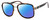 Profile View of Guess Factory GF5091 Designer Polarized Reading Sunglasses with Custom Cut Powered Blue Mirror Lenses in Tortoise Havana Gunmetal Black Ladies Pilot Full Rim Acetate 57 mm