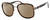 Profile View of Guess Factory GF5091 Designer Polarized Reading Sunglasses with Custom Cut Powered Amber Brown Lenses in Tortoise Havana Gunmetal Black Ladies Pilot Full Rim Acetate 57 mm