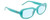 Profile View of Guess GU8250 Designer Blue Light Blocking Eyeglasses in Gloss Turquoise Blue Ladies Oval Full Rim Acetate 54 mm