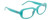 Profile View of Guess GU8250 Designer Blue Light Blocking Eyeglasses in Gloss Turquoise Blue Ladies Oval Full Rim Acetate 54 mm