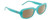Profile View of Guess GU8250 Designer Polarized Sunglasses with Custom Cut Amber Brown Lenses in Gloss Turquoise Blue Ladies Oval Full Rim Acetate 54 mm