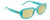 Profile View of Guess GU8250 Designer Polarized Reading Sunglasses with Custom Cut Powered Sun Flower Yellow Lenses in Gloss Turquoise Blue Ladies Oval Full Rim Acetate 54 mm