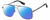 Profile View of Marc Jacobs 387/S Designer Polarized Sunglasses with Custom Cut Blue Mirror Lenses in Shiny Gunmetal Black Unisex Pilot Full Rim Metal 60 mm