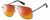 Profile View of Marc Jacobs 387/S Designer Polarized Sunglasses with Custom Cut Red Mirror Lenses in Shiny Gunmetal Black Unisex Pilot Full Rim Metal 60 mm