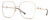 Profile View of Gucci GG0879S Designer Reading Eye Glasses in Gold Black Ladies Square Full Rim Metal 61 mm