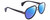 Profile View of Gucci GG0447S Designer Polarized Sunglasses with Custom Cut Blue Mirror Lenses in Black Silver Red Green Unisex Pilot Full Rim Acetate 58 mm
