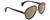 Profile View of Gucci GG0447S Designer Polarized Reading Sunglasses with Custom Cut Powered Amber Brown Lenses in Black Silver Red Green Unisex Pilot Full Rim Acetate 58 mm