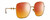 Profile View of Gucci GG0879S Designer Polarized Sunglasses with Custom Cut Red Mirror Lenses in Gold Ladies Square Full Rim Metal 61 mm