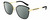 Profile View of Gucci GG0589SK Designer Polarized Sunglasses with Custom Cut Smoke Grey Lenses in Black Gold Ladies Cat Eye Full Rim Metal 57 mm
