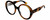 Profile View of Gucci GG1081S Designer Bi-Focal Prescription Rx Eyeglasses in Gloss Tortoise Havana Brown Gold Ladies Round Full Rim Acetate 54 mm