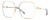 Profile View of Gucci GG0879S Designer Progressive Lens Prescription Rx Eyeglasses in Gold Black Ladies Square Full Rim Metal 61 mm